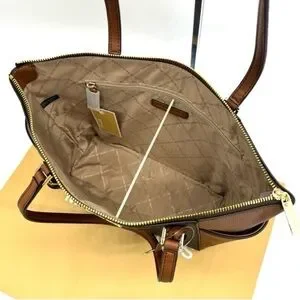 Michael Kors | Bags | Michael Kors Large Charlotte Tote Bag  (NWT) Michael Kors Large Charlotte Tote Bag & Continental Wallet Luggage Brown main image 0